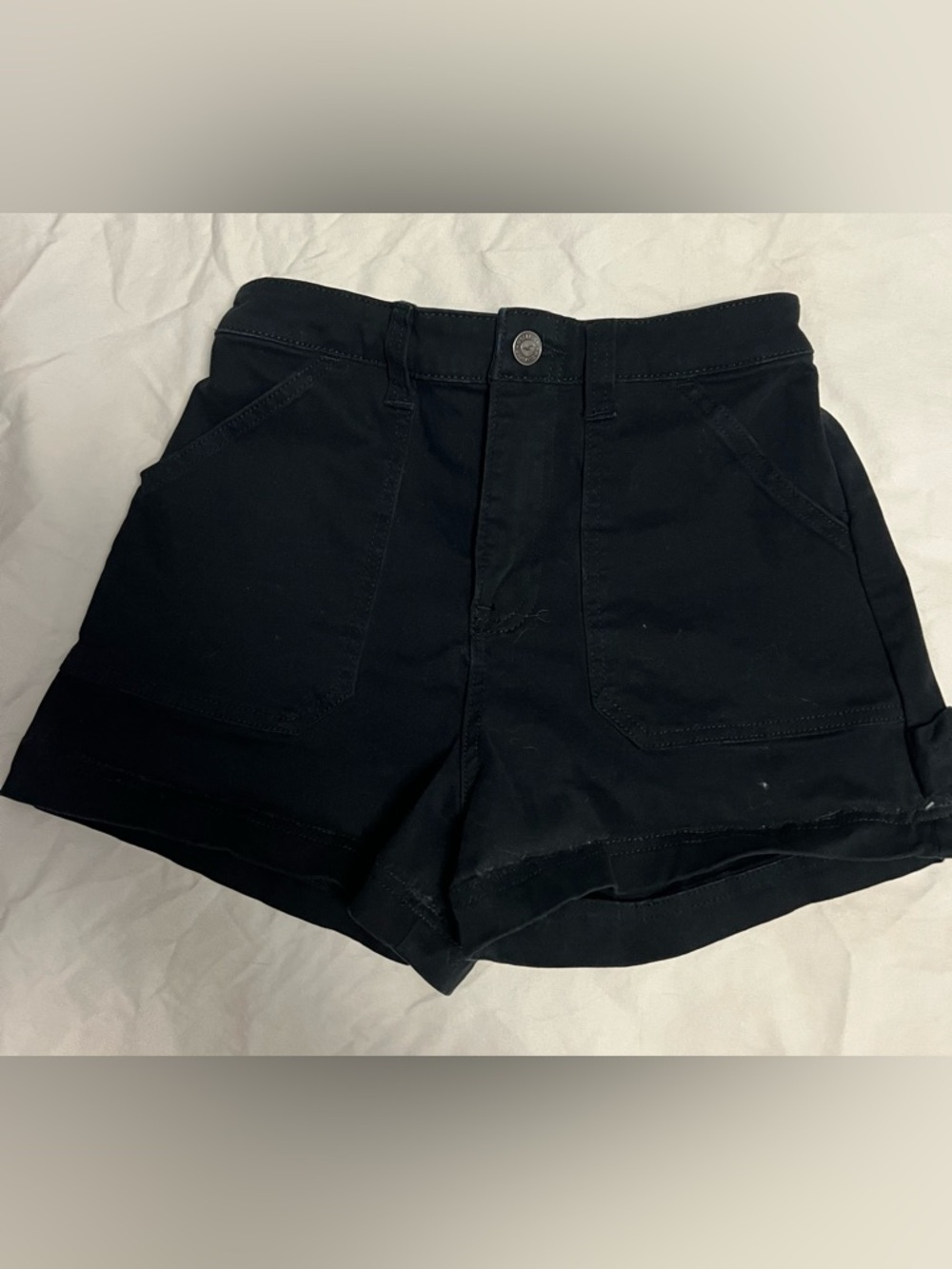 XS Hollister Women's Black Ultra High-Rise Utility Shorts